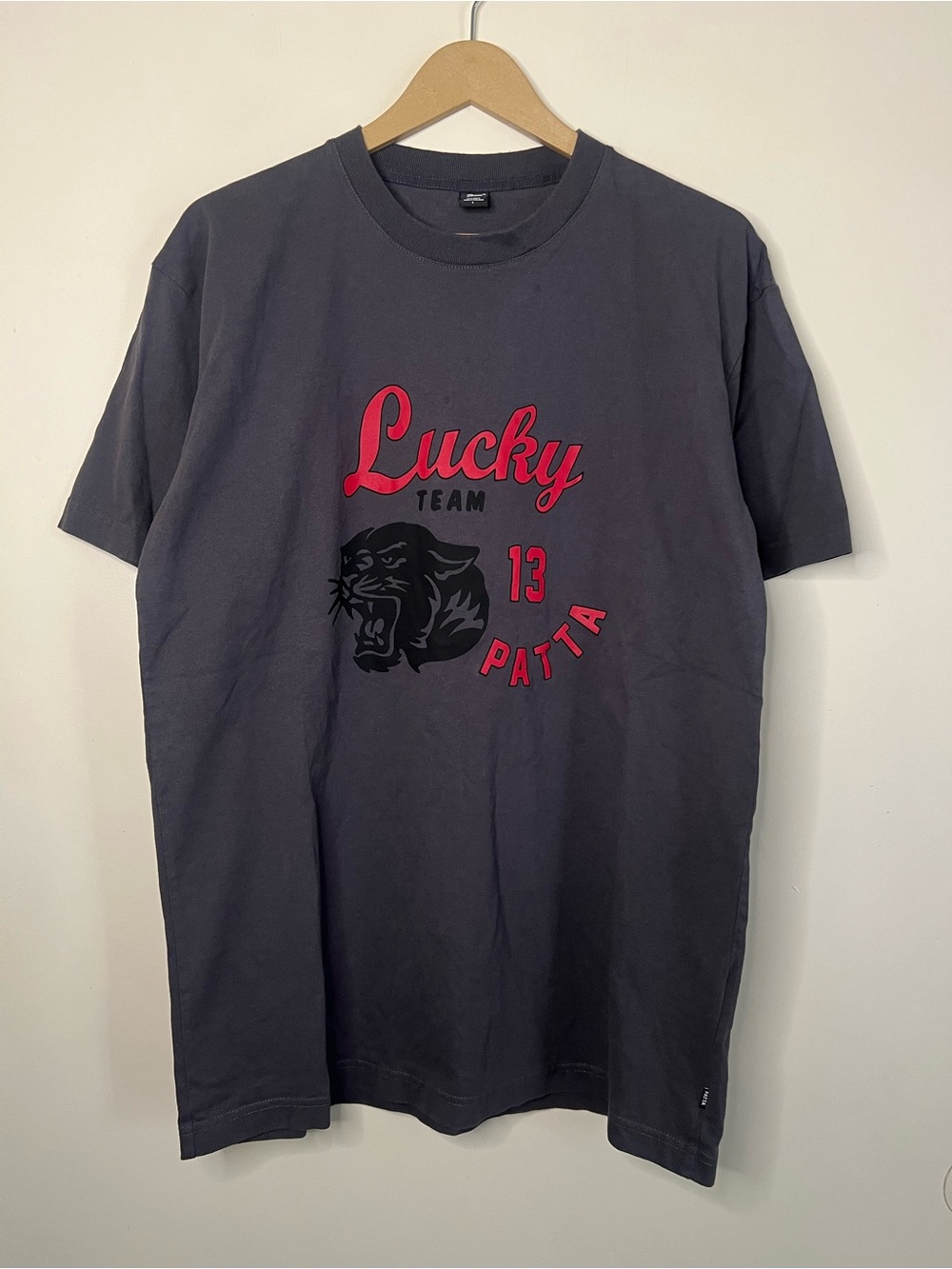 Patta Lucky 13 Team Panther Gray T Shirt Size L